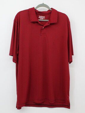 Saddlebred Men's‎ Performance Polo Shirt Golf XXL Red and Black Stripes